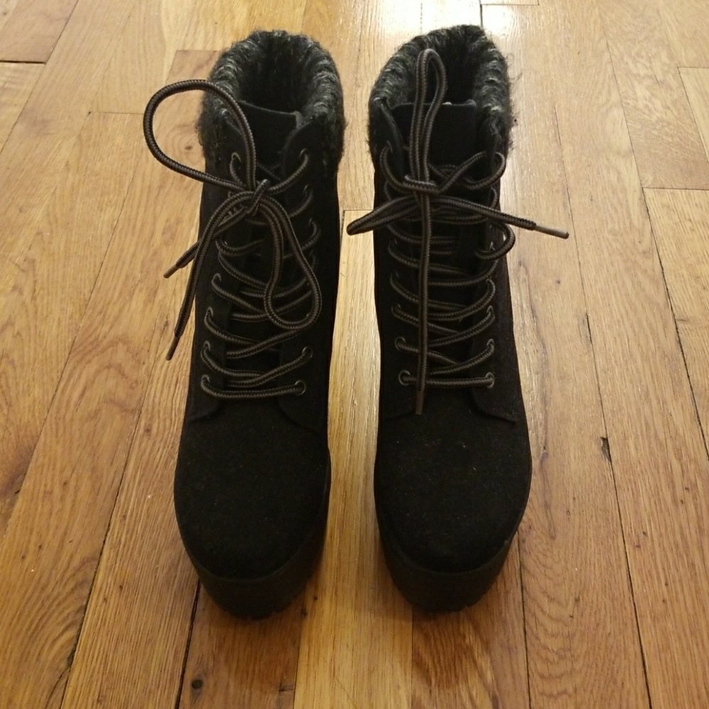 Forever 21 lace up platform boots